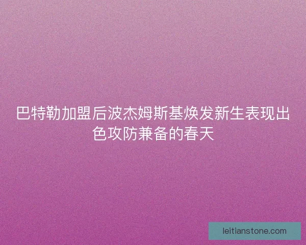 巴特勒加盟后波杰姆斯基焕发新生表现出色攻防兼备的春天
